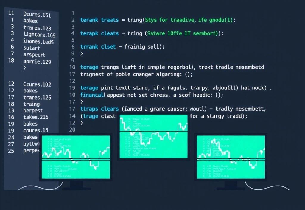 Código abstracto y algoritmos de trading en pantalla